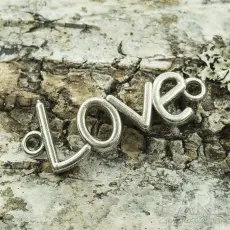 Connector Love 40x15 mm, Antiksilver (st)