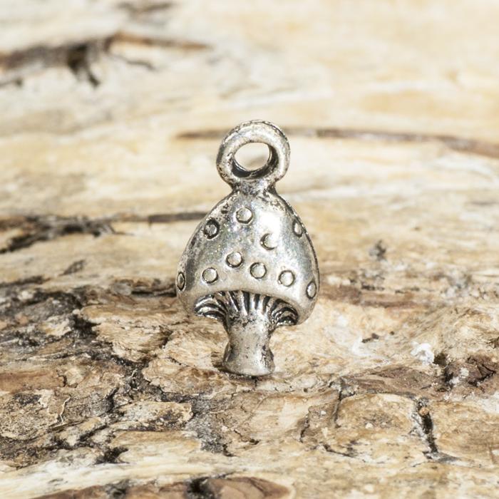 Berlock Svamp 7,5x13 mm, Antiksilver (5st)