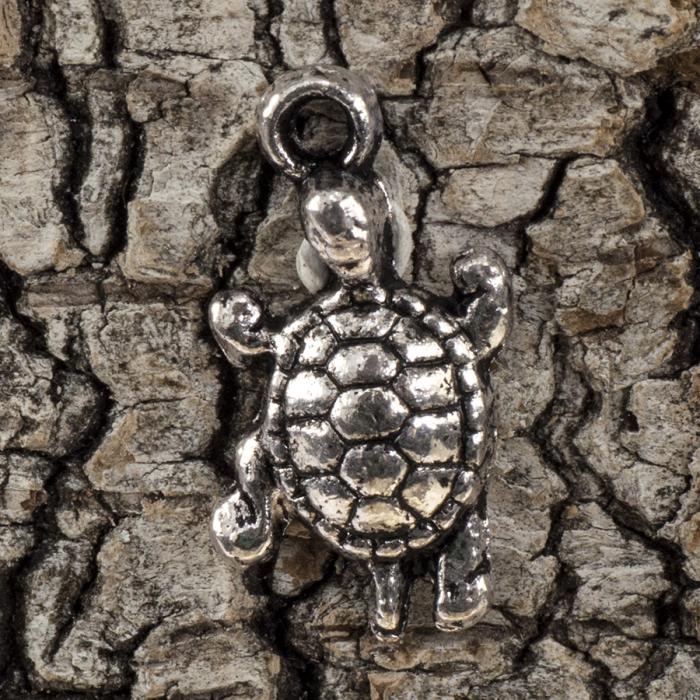 Berlock Sköldpadda 12x23 mm, Antiksilver (5st)