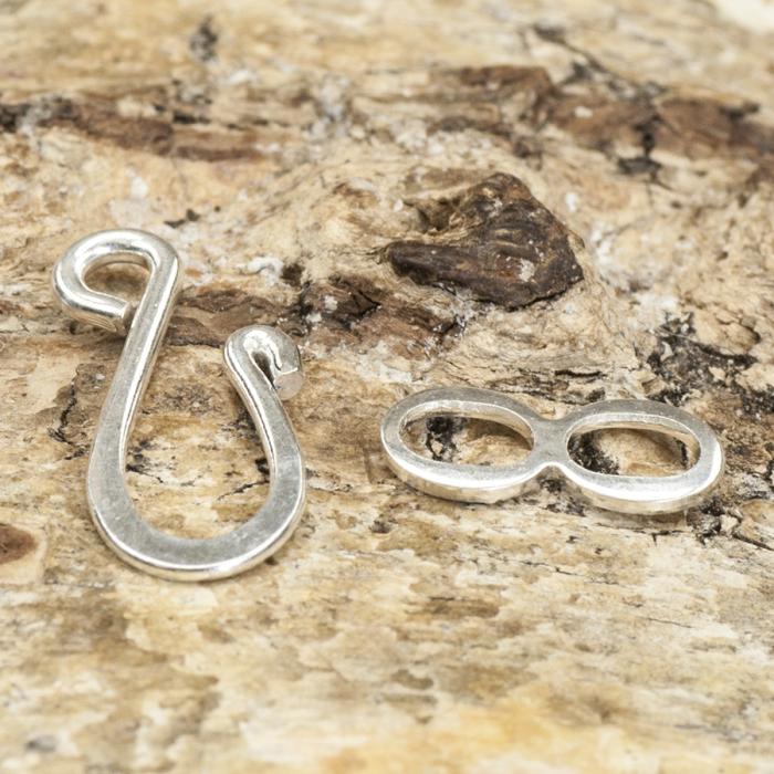 Kroklås 6x16 mm & ögla, Silverfärg (5st)