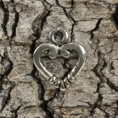 Berlock Hjärta 11x14 mm, Antiksilver (5st)