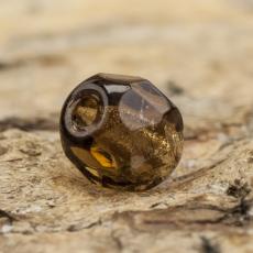 Glaspärla facetterad 4,5x5 mm, Choklad (25st)