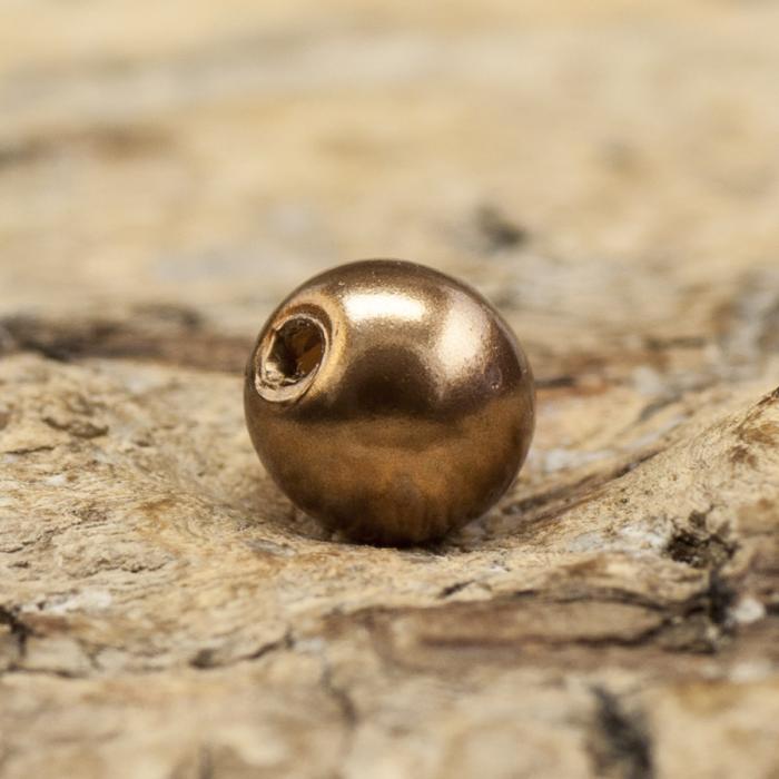 Vaxad glaspärla 4 mm, Choklad (60st)