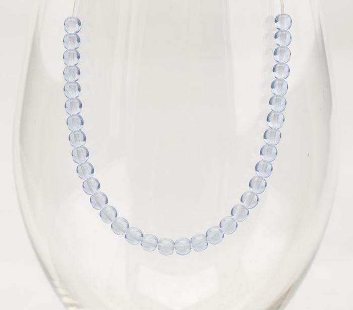 Glaspärla rund 4 mm, Ljusblå (60st)