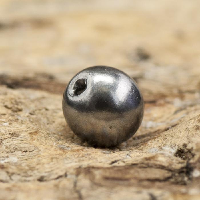 Vaxad glaspärla 4 mm, Hematit (60st)