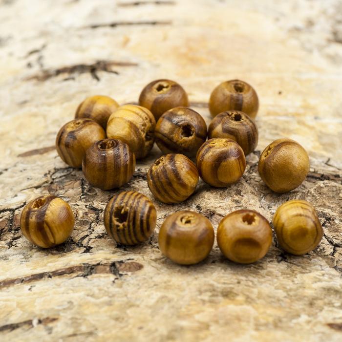 Träpärla 8 mm, Naturbrun (40st)