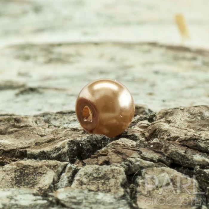 Vaxad glaspärla 4 mm, Sandfärgad (60st)
