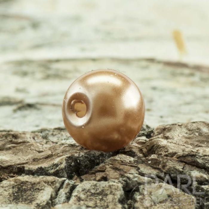 Vaxad glaspärla 6 mm, Sand (40st)