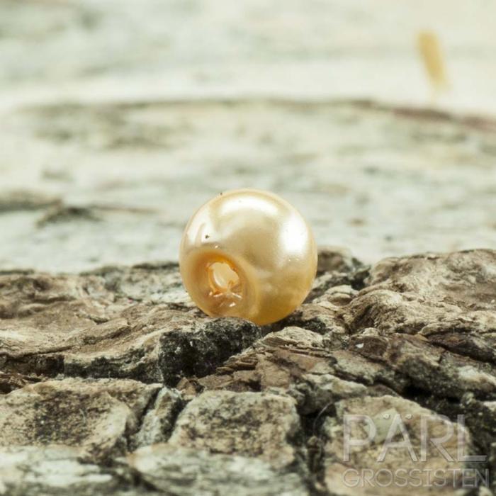 Vaxad glaspärla 4 mm, Honungsmelon (60st)