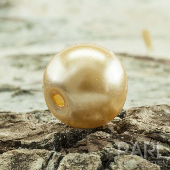 Vaxad glaspärla 8 mm, Honungsmelon (20st)