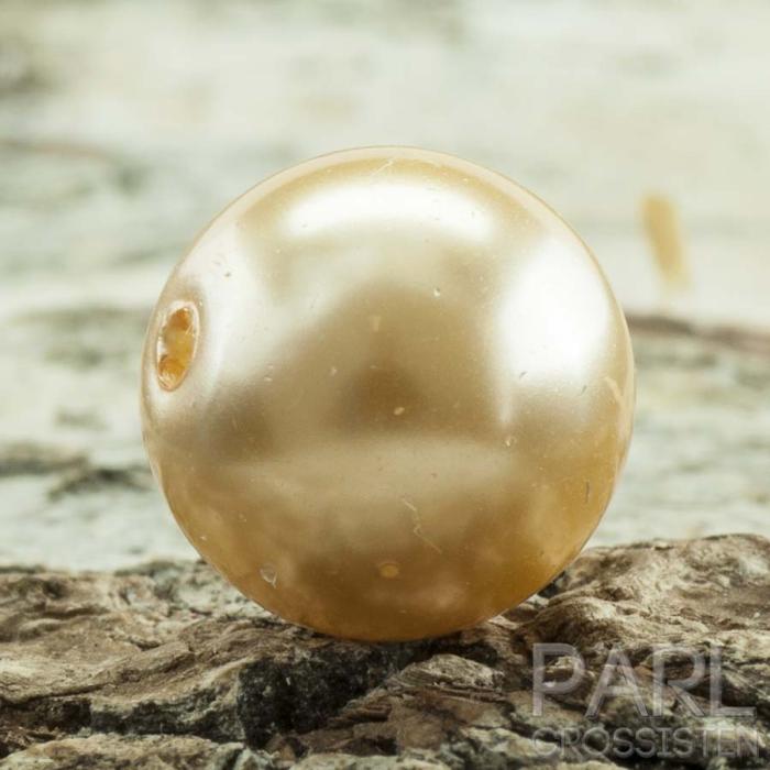 Vaxad glaspärla 10 mm, Honungsmelon (10st)