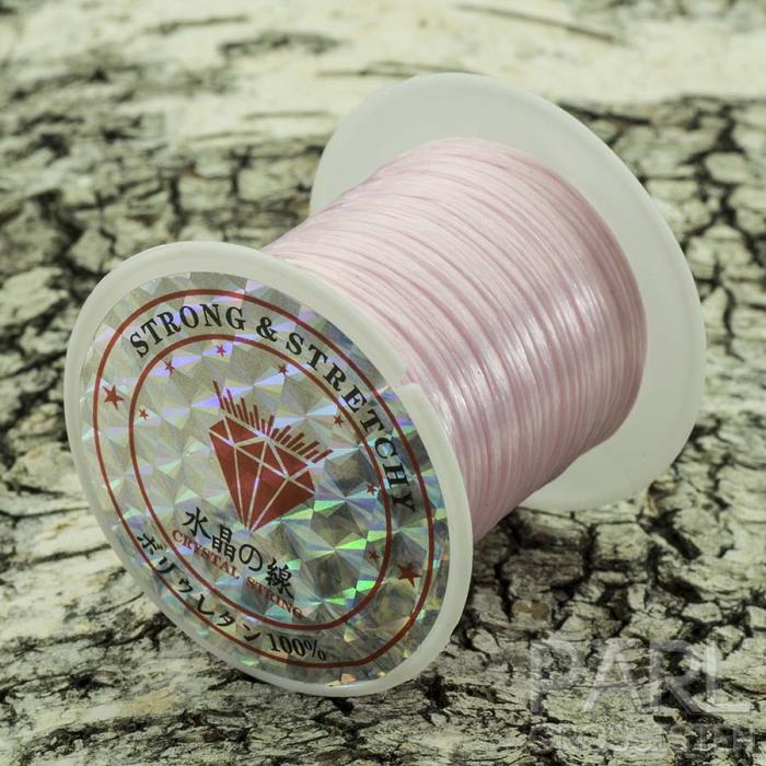 Elastisk tråd 1 mm, Rosa (10 m)