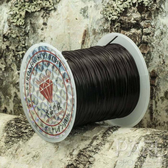 Elastisk tråd 1 mm, Brun (10 m)