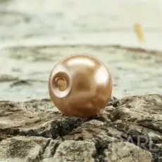 Vaxad glaspärla 6 mm, Sand (40st)