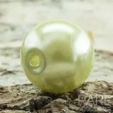 Vaxad glaspärla 10 mm, Ljusgrön (10st)