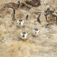 Liten metallpärla 3,2 mm, Silverfärg (10st)