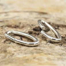 Ring öppningsbar Oval 16x7 mm, Silverfärg (10st)