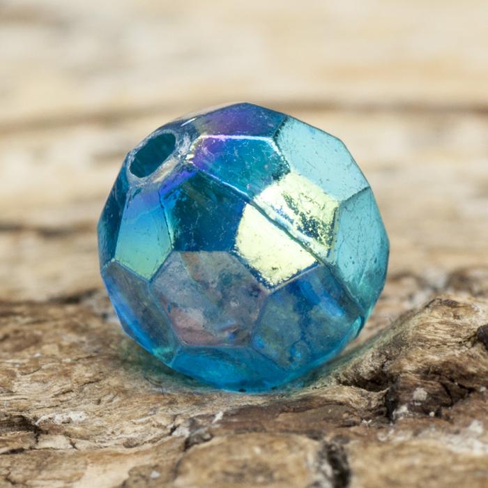 Akrylpärla facetterad AB 8 mm, Blå (30st)