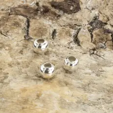 Liten metallpärla 3,2 mm, Silverfärg (10st)