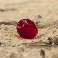 Glaspärla facetterad 3,5x4 mm, Röd (30st)