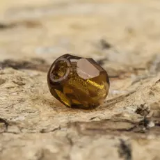 Glaspärla facetterad 3,5x4 mm, Brun (30st)