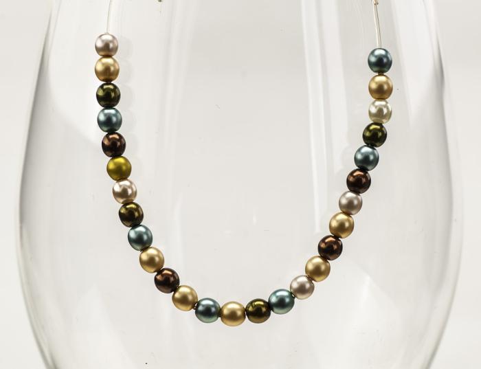 Vaxad glaspärla 4 mm, Färgmix (60st)