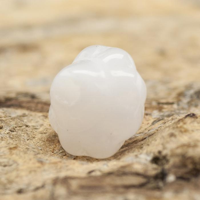 Glaspärla Blomma 6x5 mm, Vit (30st)