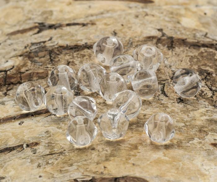 Glaspärla Pentagon 7 mm, Klar (15st)