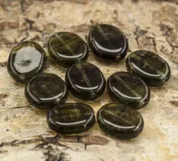 Glaspärla Fantasi 10x11 mm, Grågrön (10st)