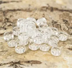 Platt Glaspärla 6 mm, Klar (30st)
