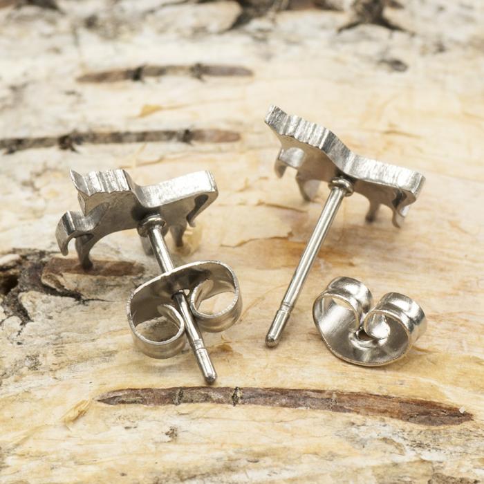 Örhänge Enhörning i Rostfritt stål 9x8 mm (1 par)
