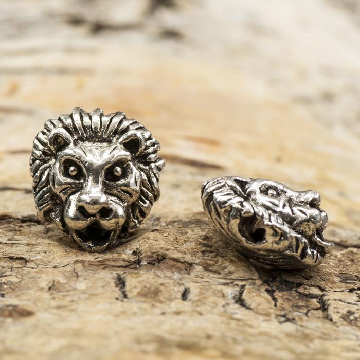 Mellandel Lejon 11x13 mm, Antiksilver (st)