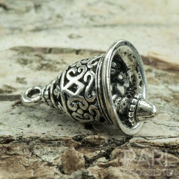 Berlock Klocka 15x10 mm, Antiksilver (st)