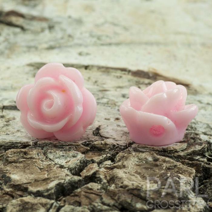 Resinpärla Ros 9x7 mm, Rosa (5st)