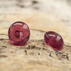 Glaspärla Pastill 11 mm, Cerise (10st)