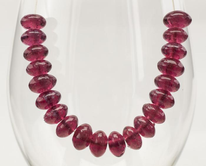 Glaspärla Pastill 11 mm, Cerise (10st)