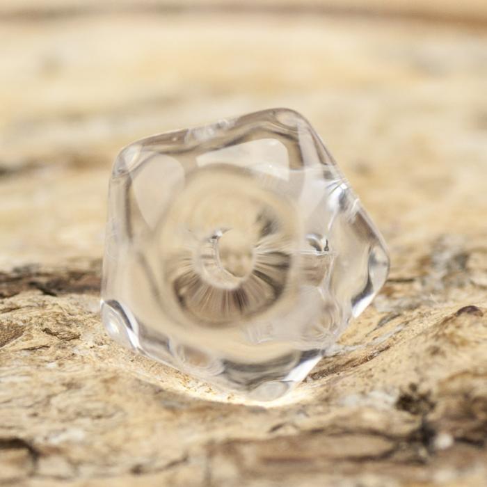 Glaspärla Pentagon 7 mm, Klar (15st)