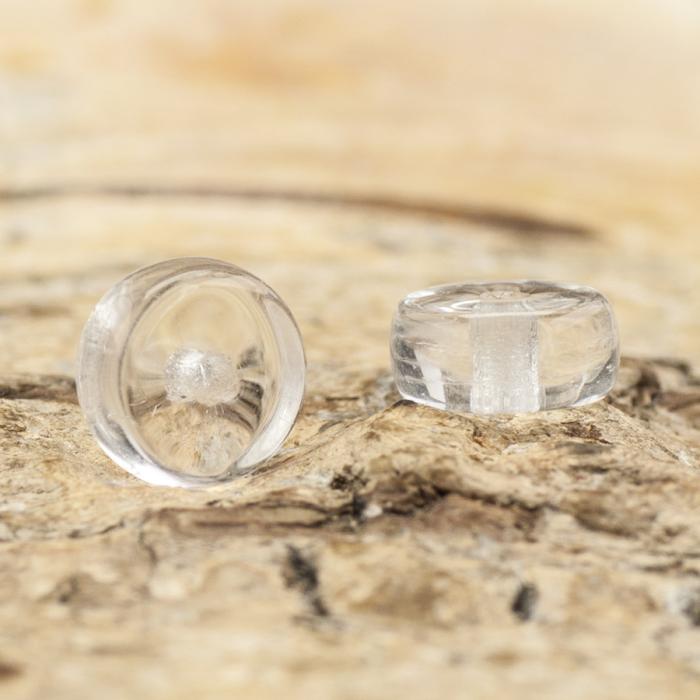Platt Glaspärla 6 mm, Klar (30st)