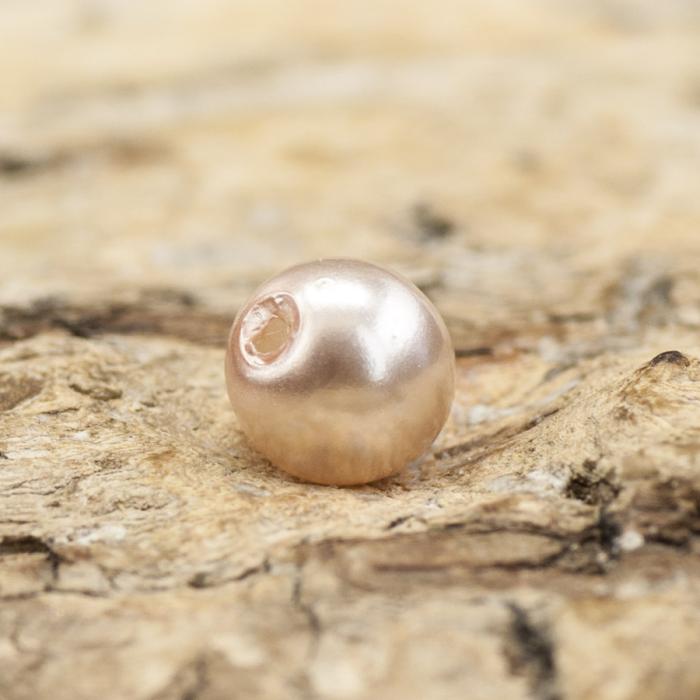 Vaxad glaspärla 4 mm, Rosabeige (60st)