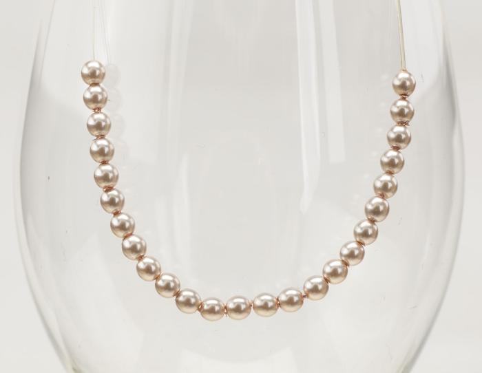 Vaxad glaspärla 4 mm, Rosabeige (60st)