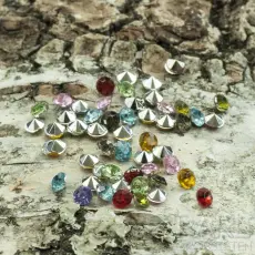 Strass-sten 3x2 mm, Färgmix (ca 100 st)