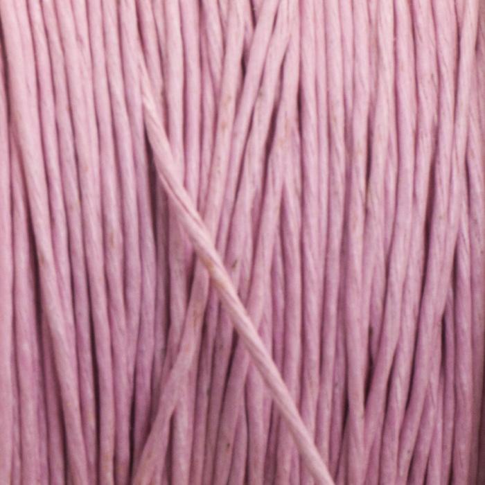 Vaxad bomullstråd 0,8 mm, Rosa (meter)
