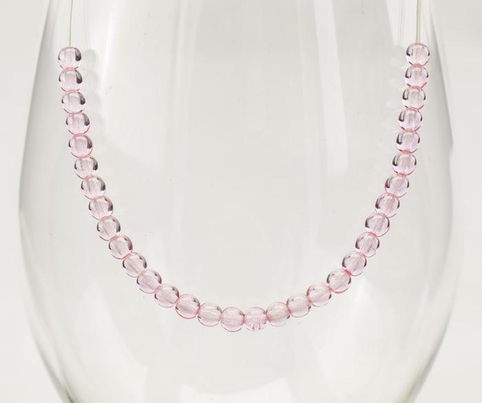 Glaspärla rund 4 mm, Mörkrosa (60st)