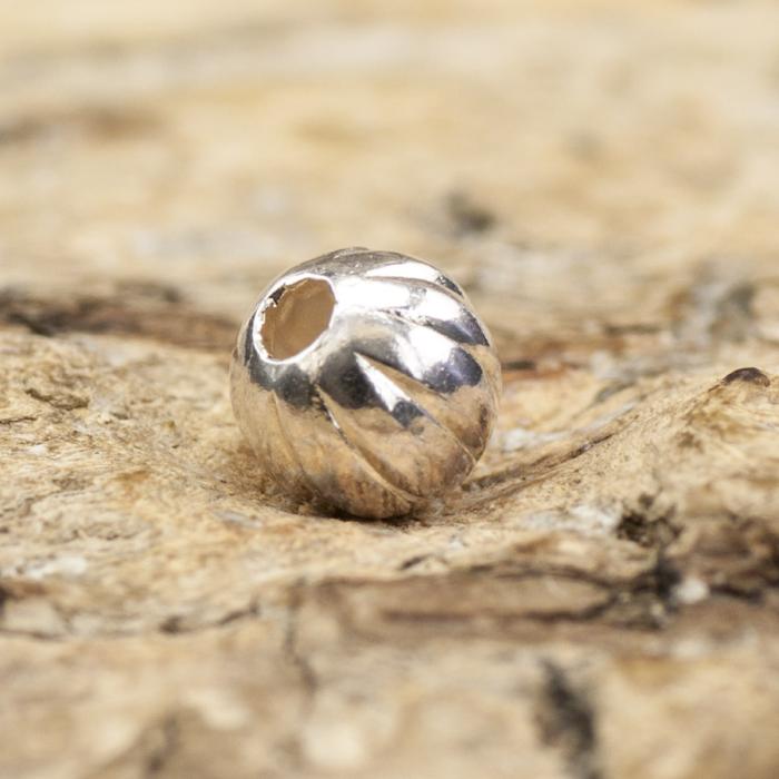 Randig kula 4 mm, Silverfärg (10st)