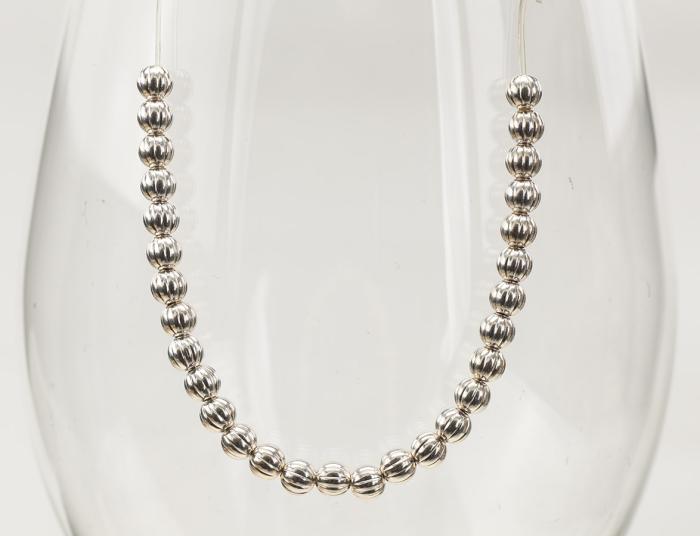 Randig kula 4 mm, Silverfärg (10st)