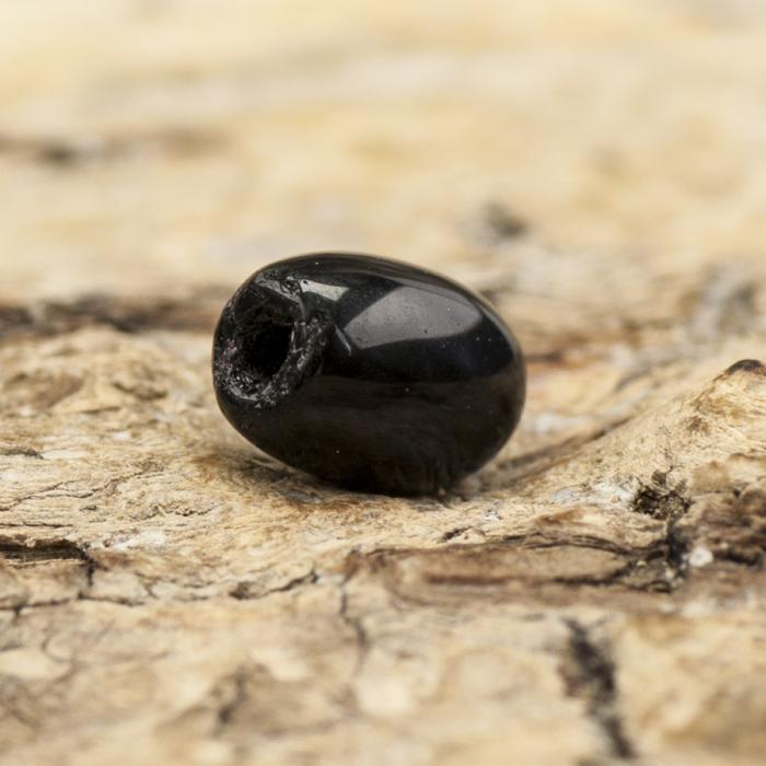 Glaspärla Oval 4x6 mm, Svart (30st)