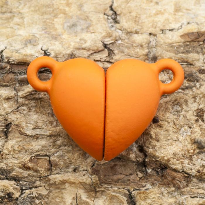 Magnetlås Hjärta 16x10,5 mm, Orange (st)