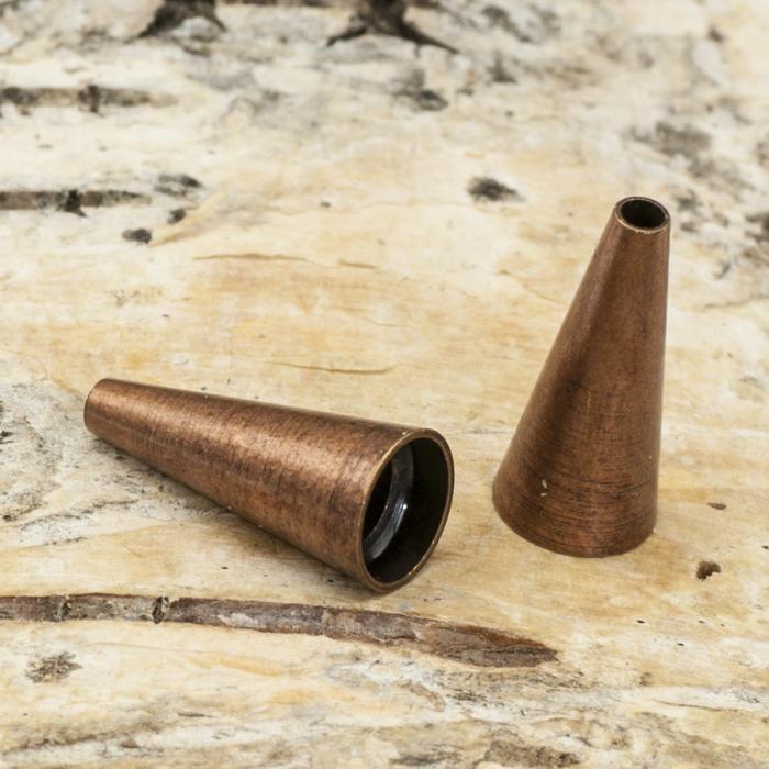 Pärlhållare Kon 5,5x12 mm, Antikkoppar (10st)