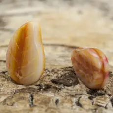 Glaslöv 9x14 mm, Orange/Vit (10st)