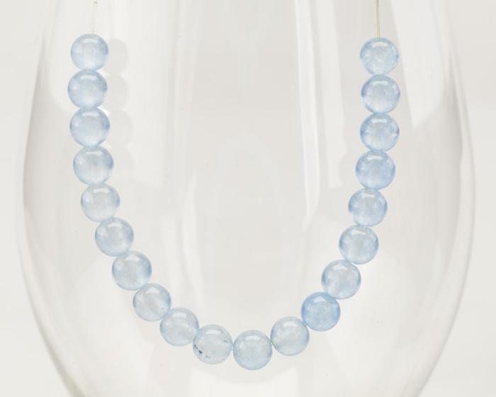 Pärla Malaysia jade 6 mm, Himmelsblå (10st)
